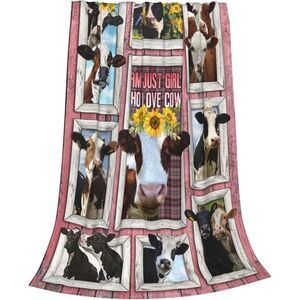I am Just Girl who love Cow‎ Blanket 60 x 50 (3928)